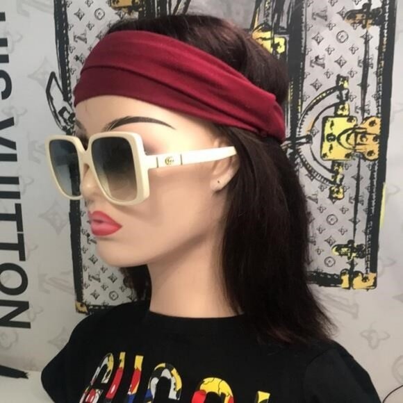 New Authentic Gucci Cream Sunglasses for Women GG0632s 004